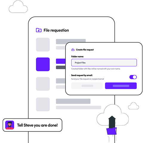 Illustration of a unified dashboard showing files from multiple cloud providers
